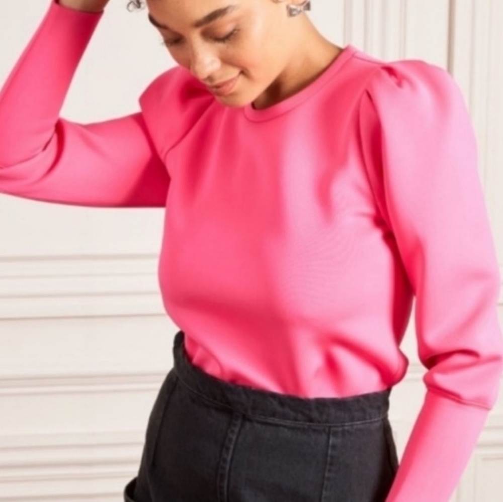 STELLA & DOT, Puff Sleeve Pullover in HotPink, Size Medium, NWT - Picture 4 of 8